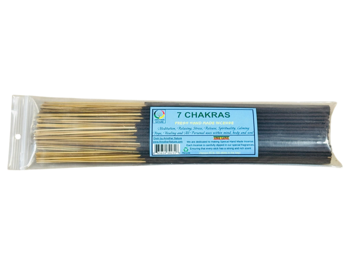 7 Chakras Incense -Fresh Hand Made (85-100 Sticks per Pack)- (4 Packs) @ $2.99/pack