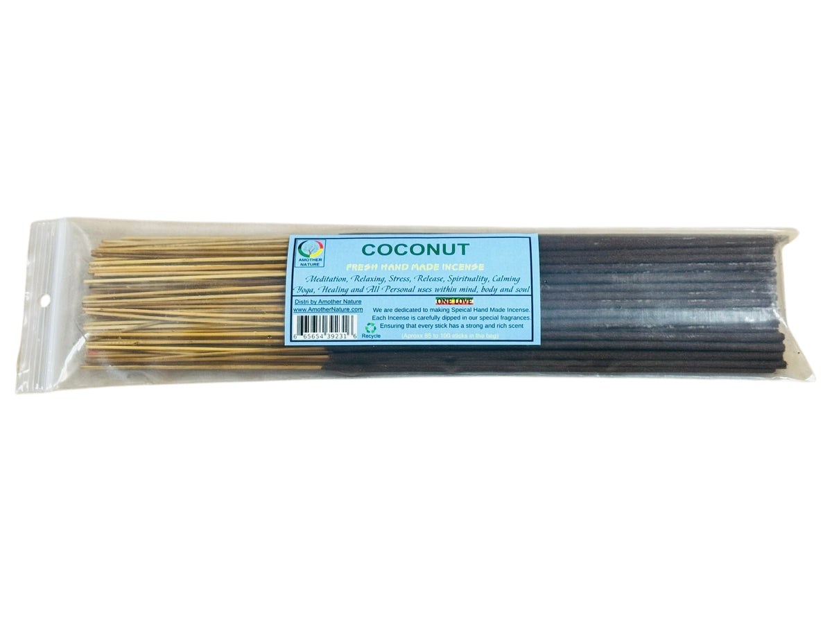 Coconut Incense -Fresh Hand Made (85-100 Sticks per Pack)- (4 Packs) @ $2.99/pack