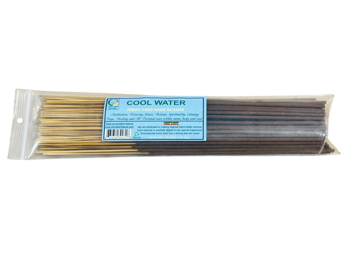 Cool Water Incense -Fresh Hand Made (85-100 Sticks per Pack)- (4 Packs) @ $2.99/pack