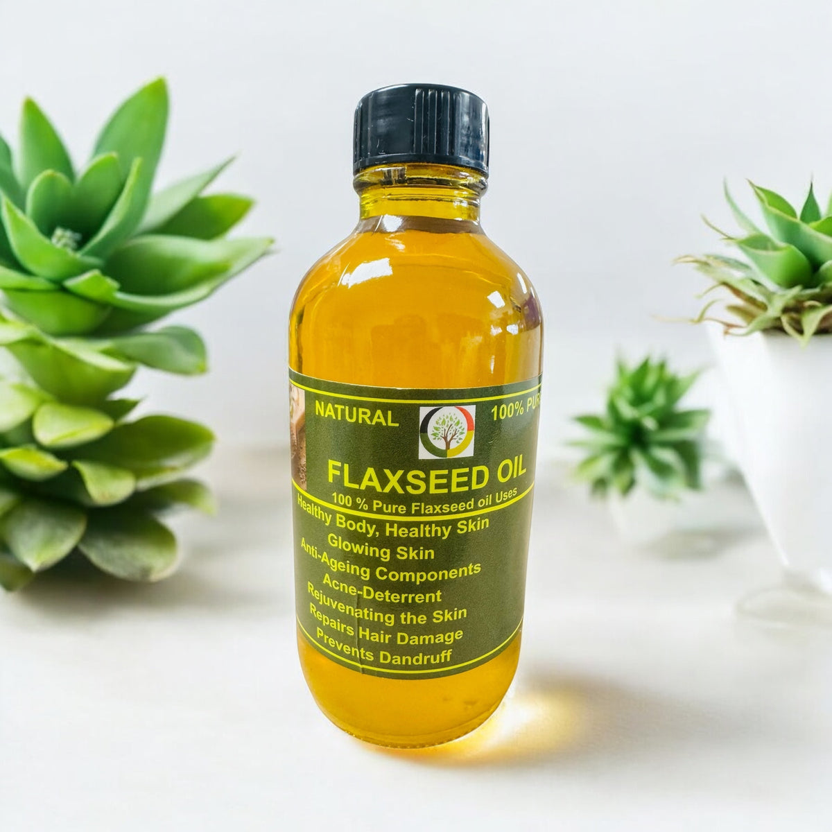 Pure Flaxseed Oil Natural 4 oz size -(6 Pieces) @ $4.49/each