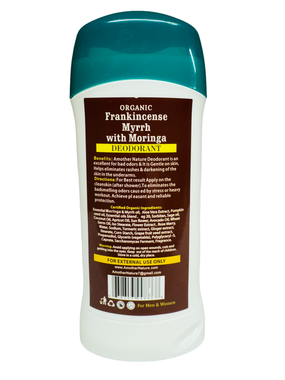 Frankincense Myrrh & Moringa Deodorant Organic- (6 Pieces) @ $3.50/each