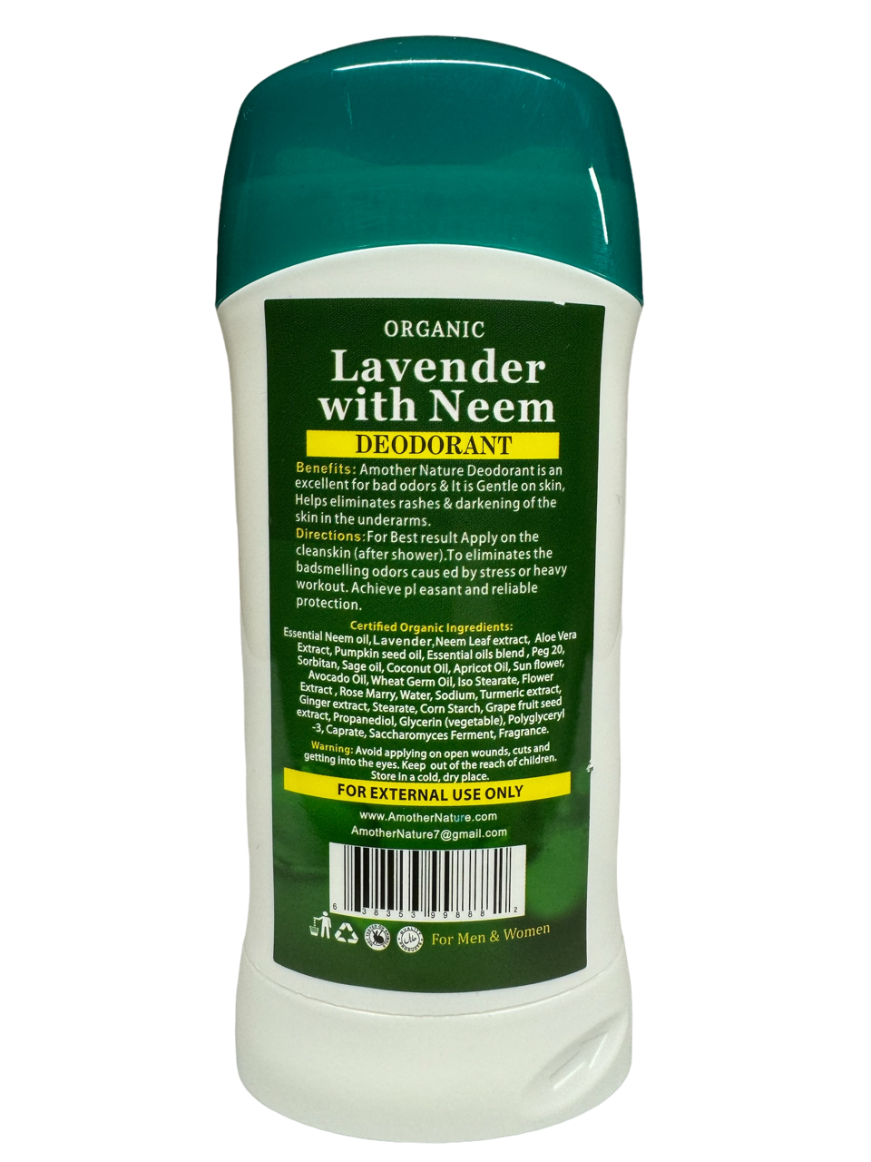 Lavender with Neem Deodorant Organic- (6 Pieces) @ $3.50/each