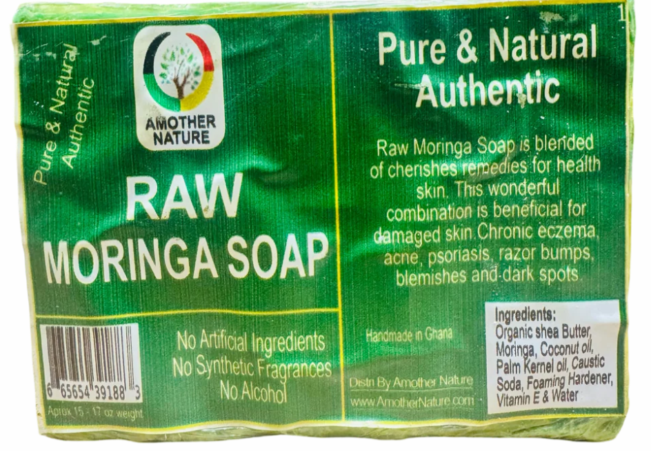 Raw Moringa Soap (13-17 Ounce Size Bar)- (6 Bars) @ $3.99/each