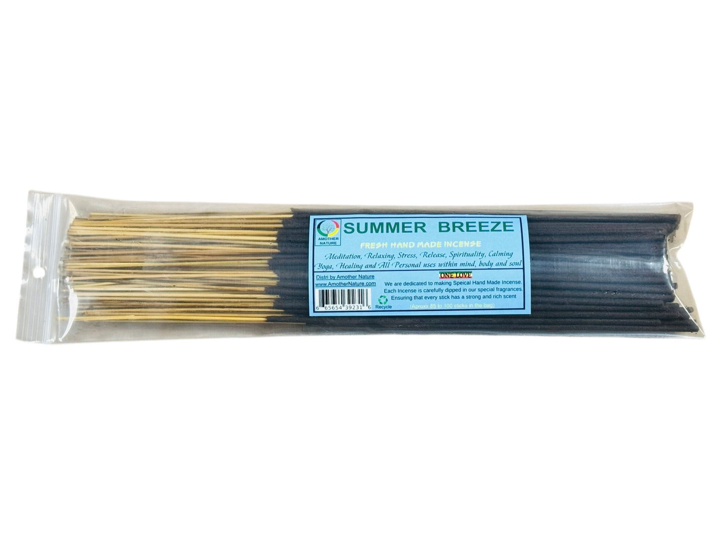 Summer Breeze Incense -Fresh Hand Made (85-100 Sticks per Pack)- (4 Packs) @ $2.99/pack