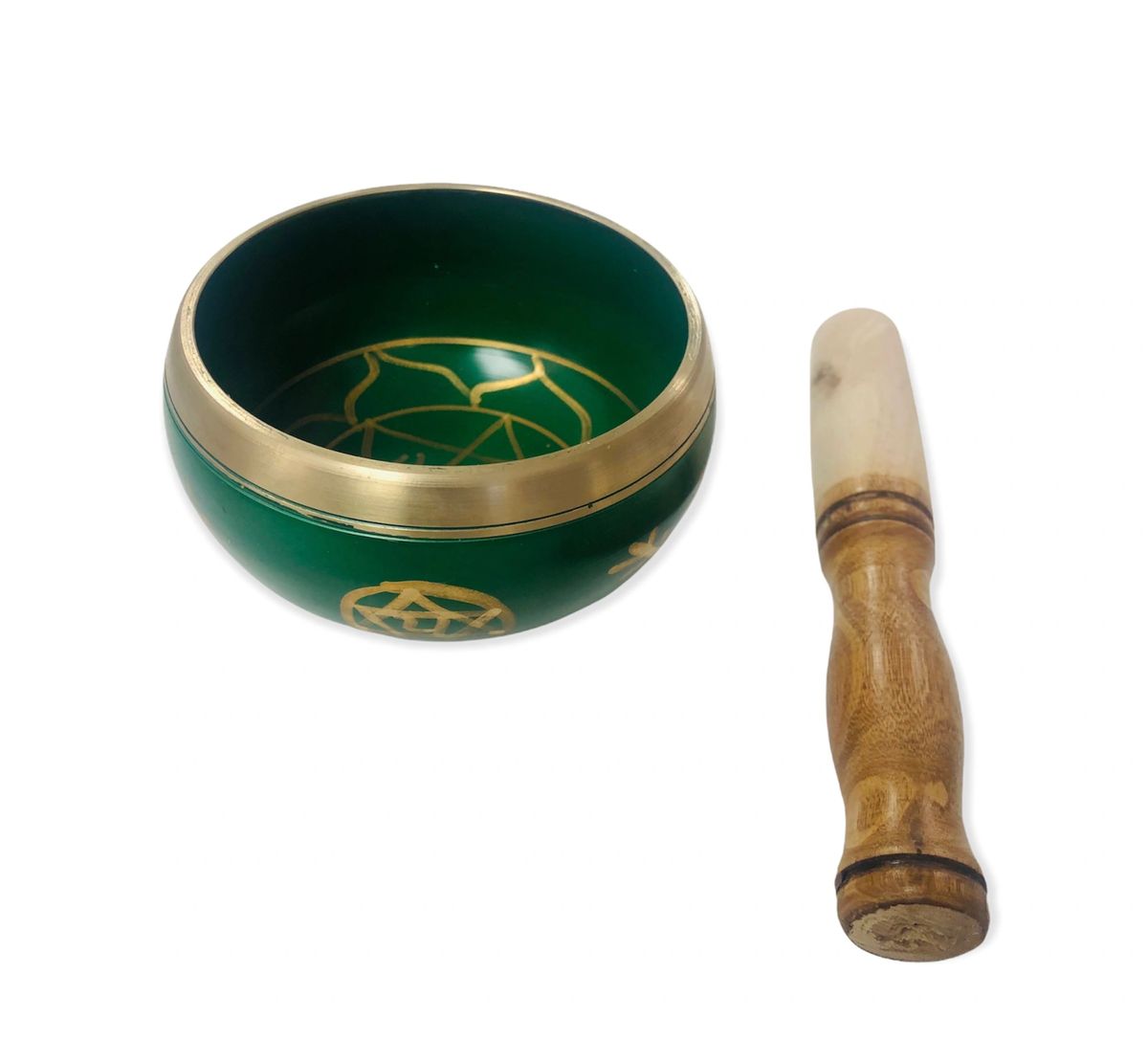 Traditional Singing Bowl Green 3.4" Inch- (3 Pieces) @ $12.75/each