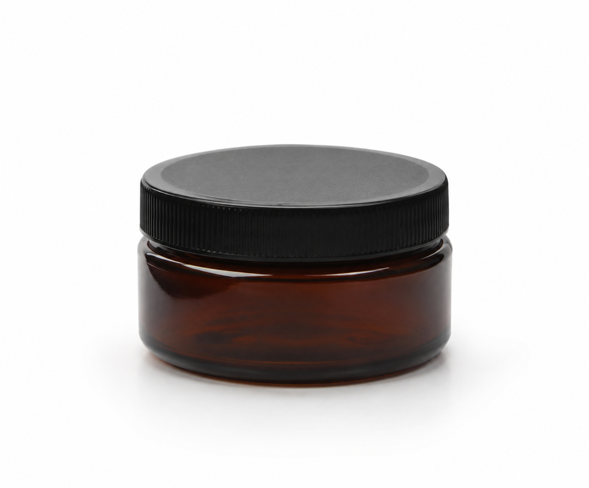2 OZ Single Wall Amber Jar