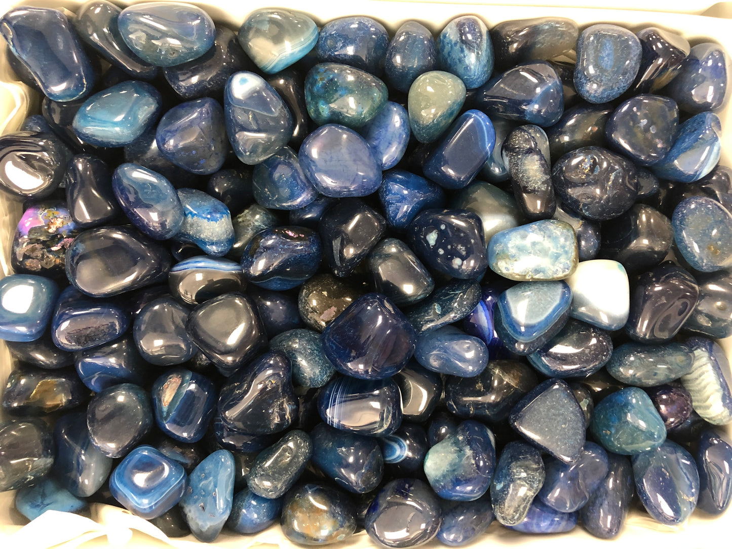Agate Blue Tumble Stone- (1 Pound)