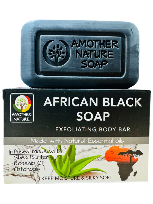 African Black Soap- Exfoliating Body Bar -(6 Pieces)