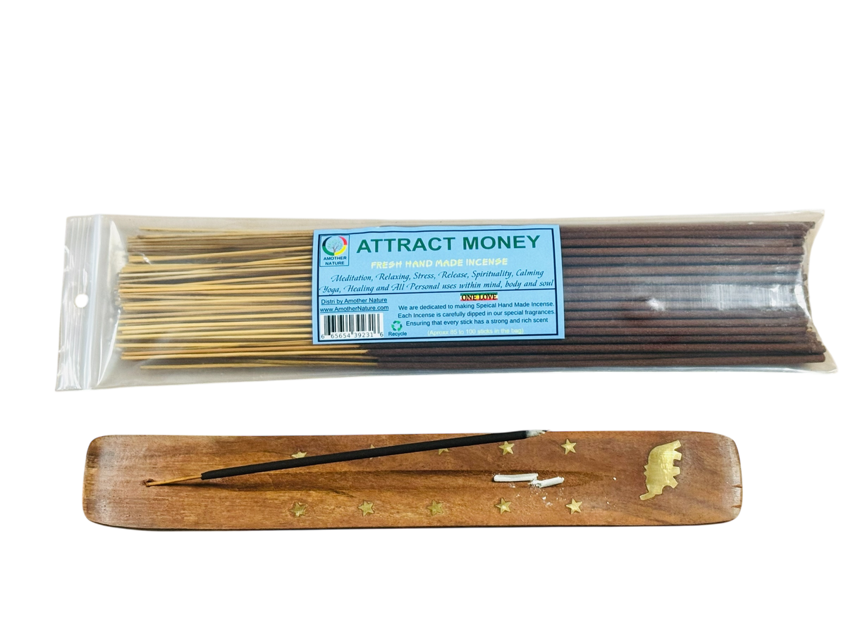 Attract Money Incense -Fresh Hand Made (85-100 Sticks per Pack)- (4 Packs) @ $2.99/pack