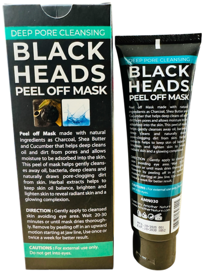 Black Heads Peel Off Mask -Infuse with Activated Charcoal, Shea Butter & Cucumber -(6 Pieces) @ $4.75/each (Copy)