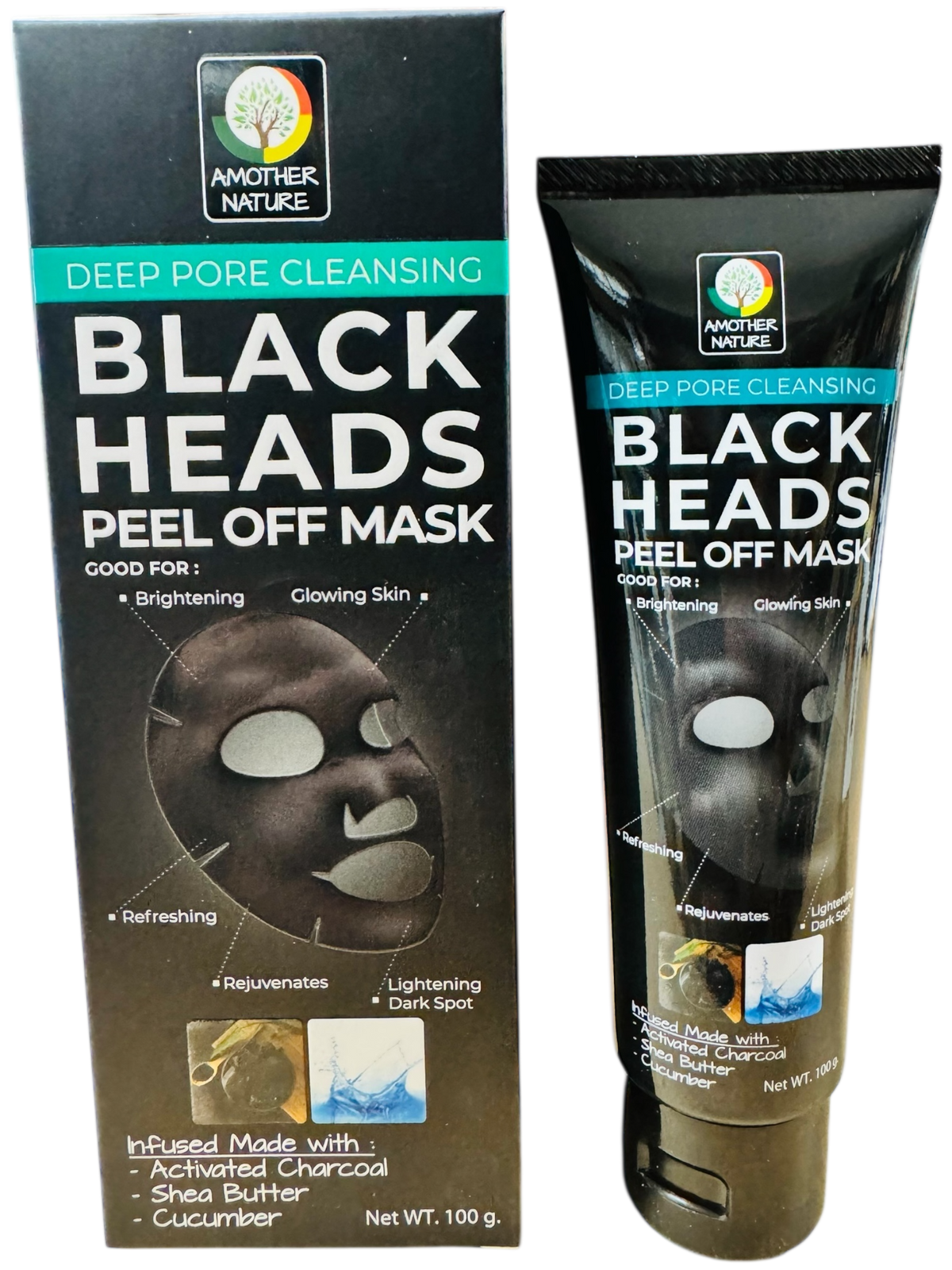 Black Heads Peel Off Mask -Infuse with Activated Charcoal, Shea Butter & Cucumber -(6 Pieces) @ $4.75/each (Copy)