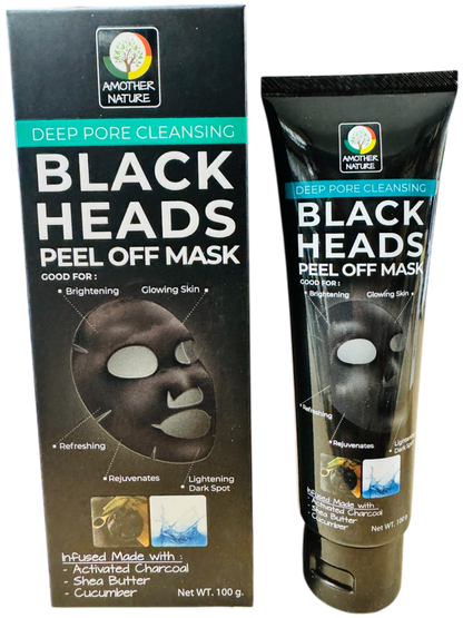 Black Heads Peel Off Mask -Infuse with Activated Charcoal, Shea Butter & Cucumber -(6 Pieces) @ $4.75/each (Copy)