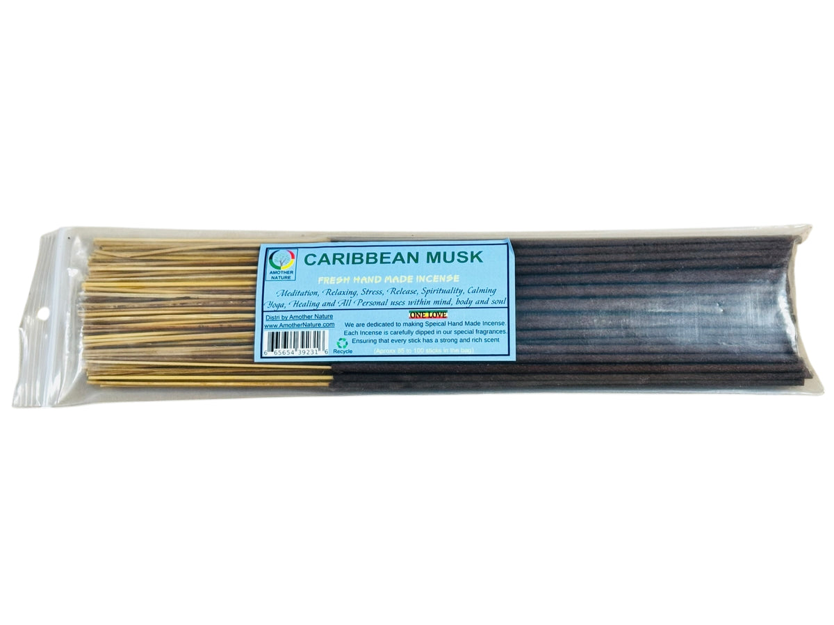 Caribbean Musk Incense -Fresh Hand Made (85-100 Sticks per Pack)- (4 Packs) @ $2.99/pack