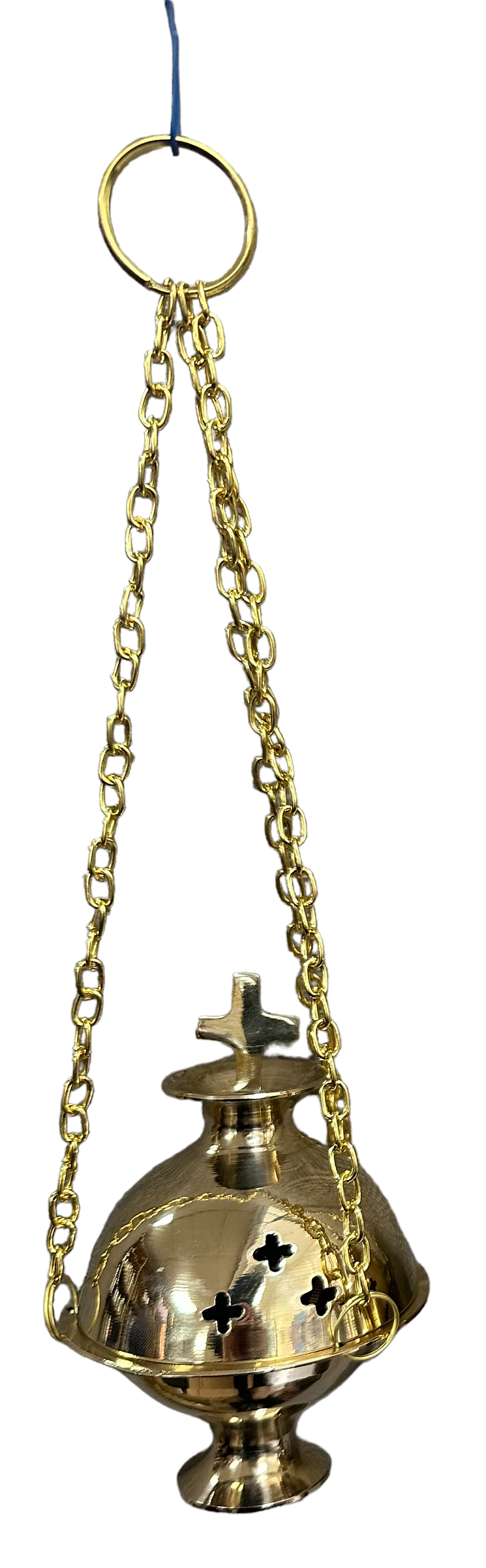 Traditional Charcoal Resin Burner Hanging Chain with Cross -(Small Size) -(4 Pieces) @ $7.75/each