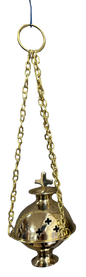 Traditional Charcoal Resin Burner Hanging Chain with Cross -(Small Size) -(4 Pieces) @ $7.75/each