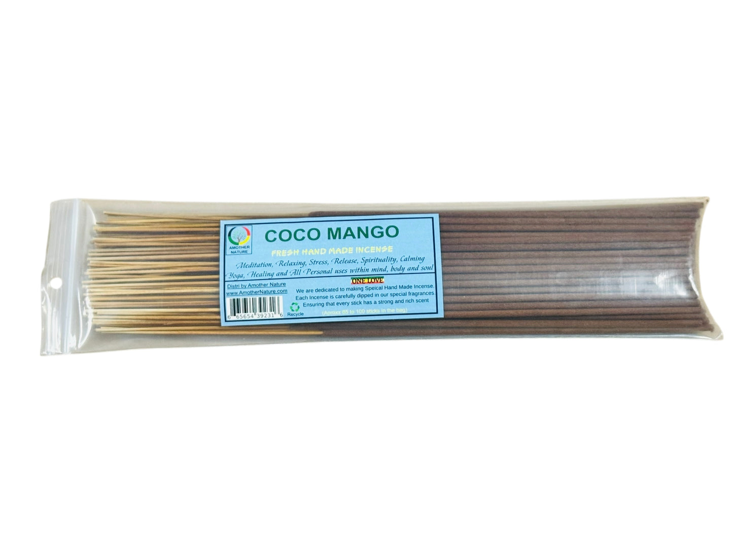 Coco Mango Incense -Fresh Hand Made (85-100 Sticks per Pack)- (4 Packs) @ $2.99/pack