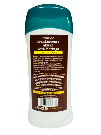 Frankincense Myrrh & Moringa Deodorant Organic- (6 Pieces) @ $3.50/each