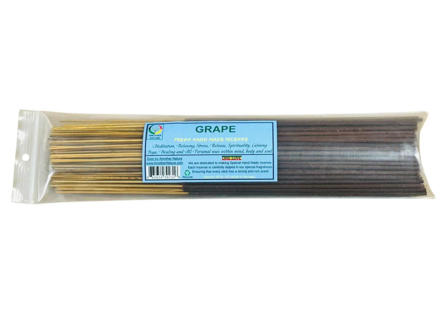 Grape Incense -Fresh Hand Made (85-100 Sticks per Pack)- (4 Packs) @ $2.99/pack