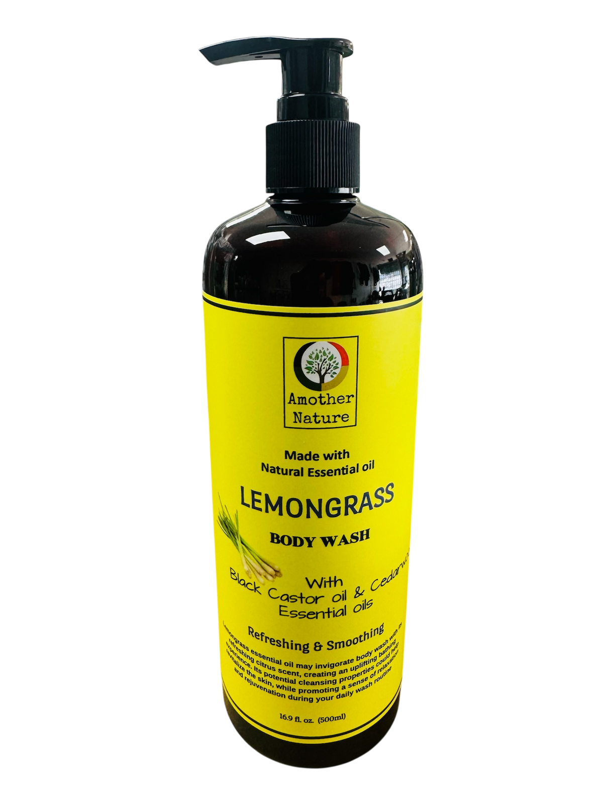 Lemongrass -Body Wash Infuse with Black Castor oil & Cedarwood Essential oil -(6 Pieces) @ $4.75/each