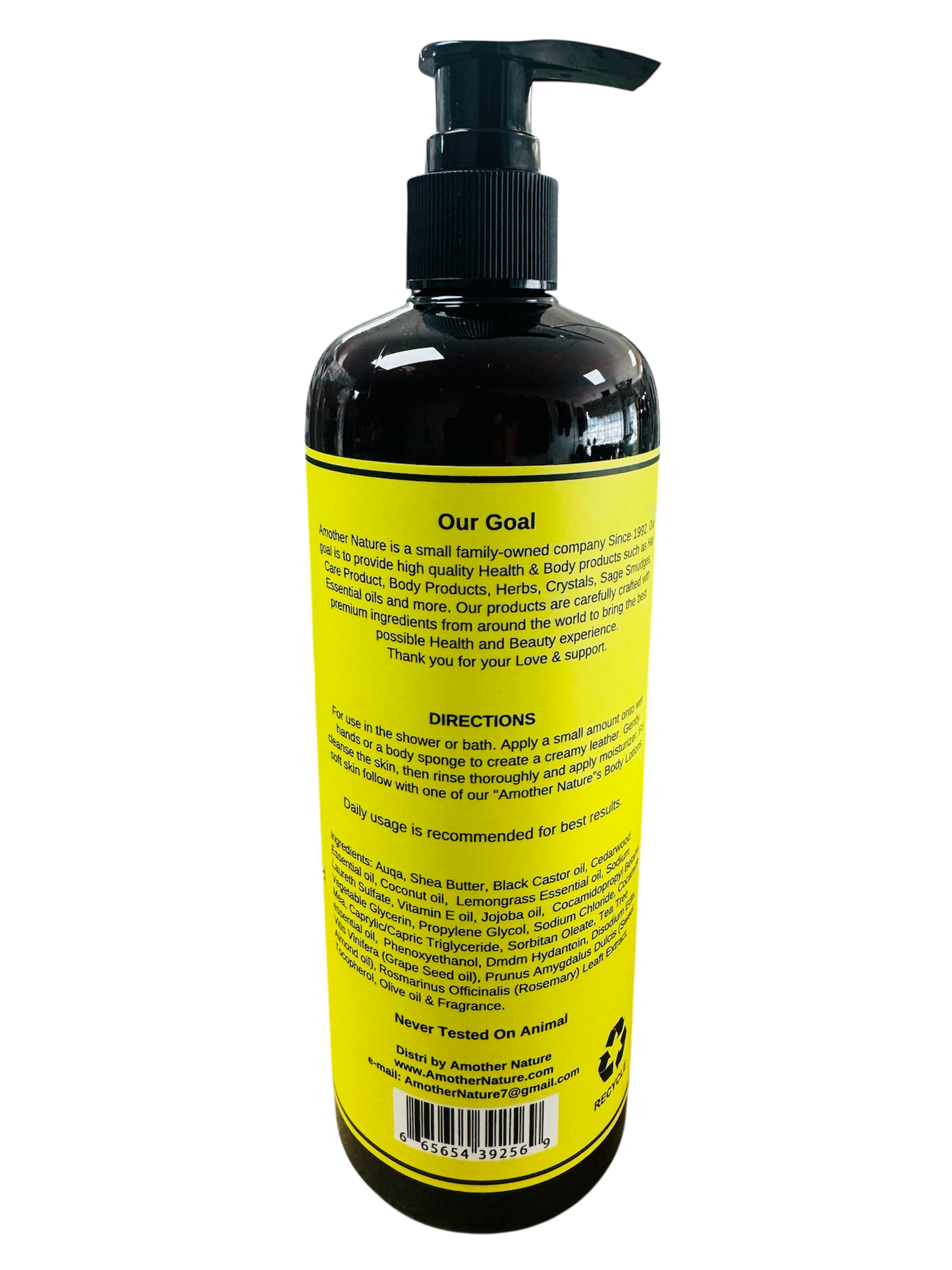 Lemongrass -Body Wash Infuse with Black Castor oil & Cedarwood Essential oil -(6 Pieces) @ $4.75/each