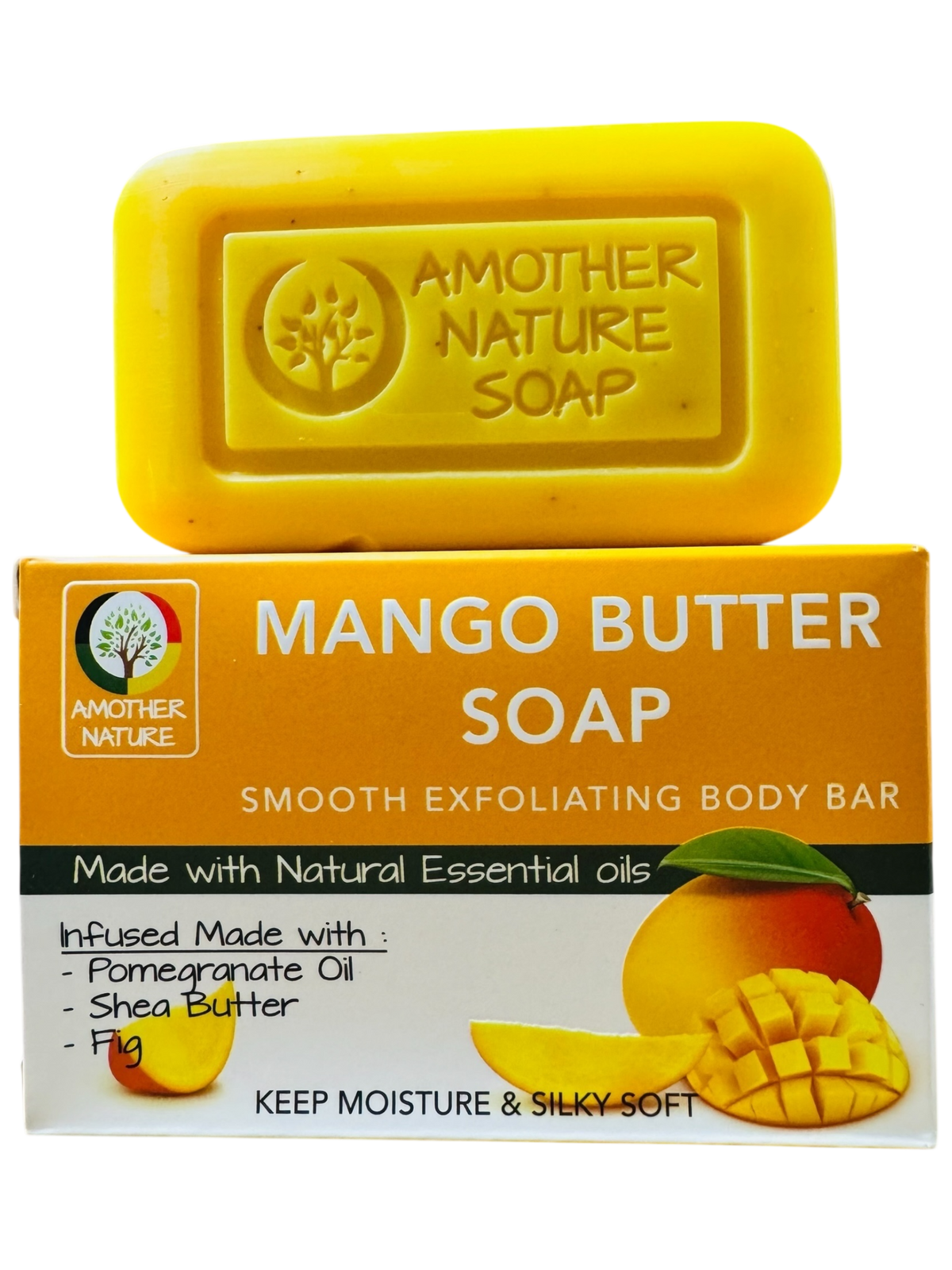 Mango Butter Soap -Smooth Exfoliating Body Bar -(6 Pieces)