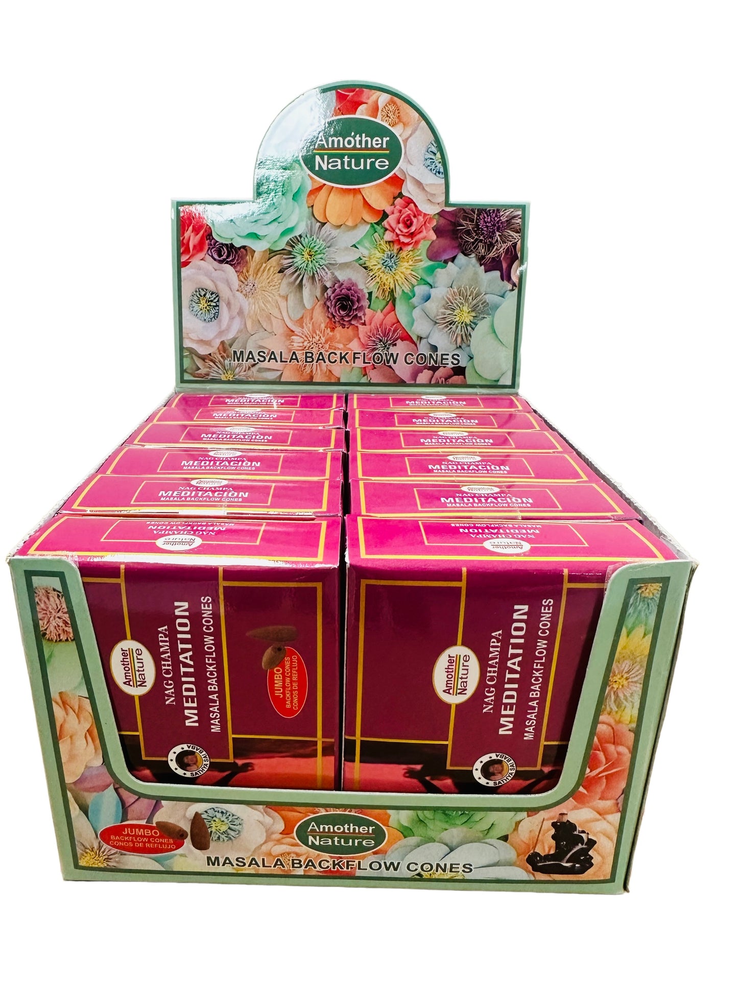 Meditation Backflow Cone Incense (12 Packs Per Box)
