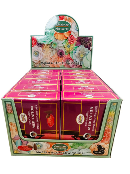 Meditation Backflow Cone Incense (12 Packs Per Box)