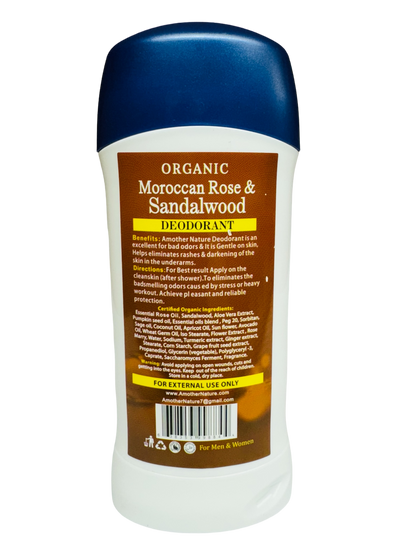 Moroccan Rose with Sandalwood Deodorant Organic- (6 Pieces) @ $3.50/each