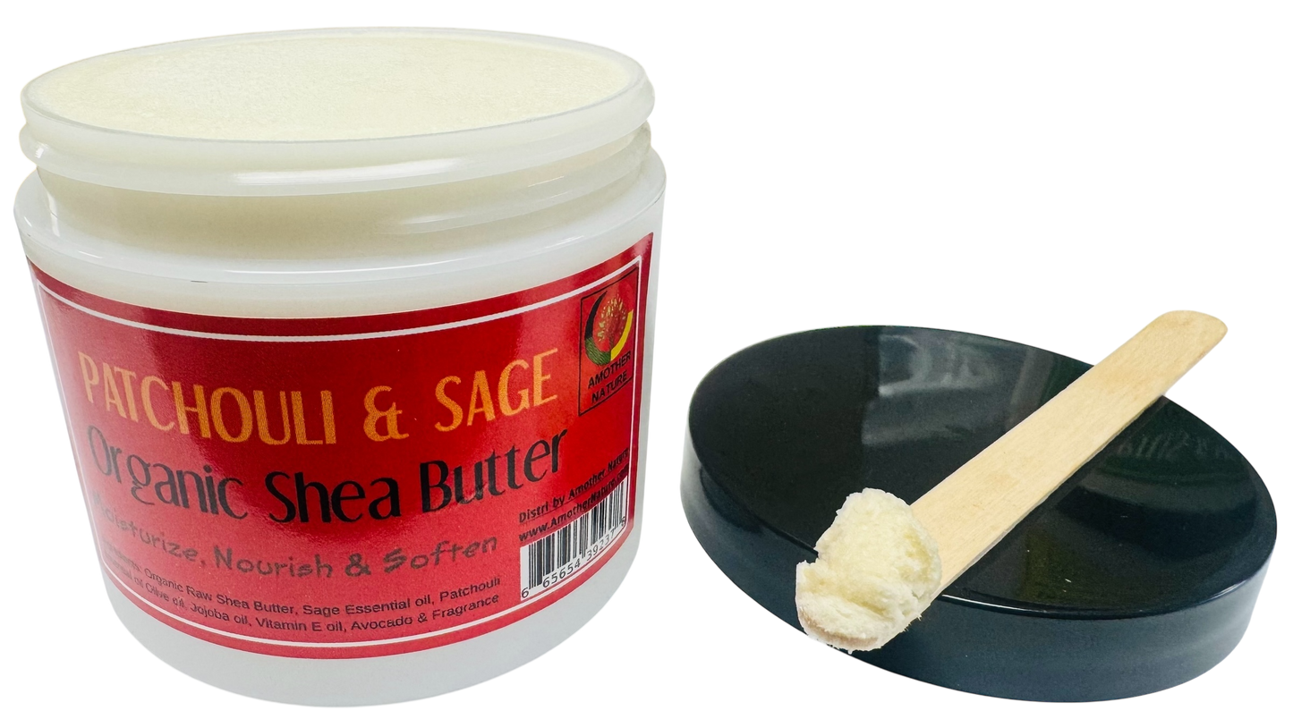 Patchouli & Sage -Organic Shea Butter Whipped -(6 Pieces) @ $4.75/each