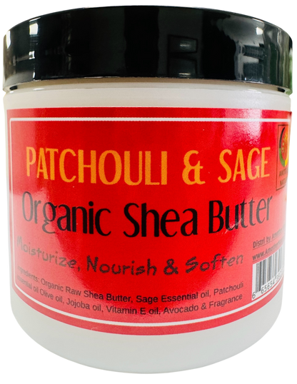 Patchouli & Sage -Organic Shea Butter Whipped -(6 Pieces) @ $4.75/each