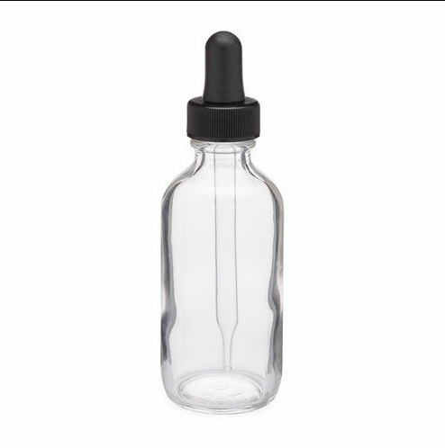 2 oz Boston Round Clear Bottle with dropper
