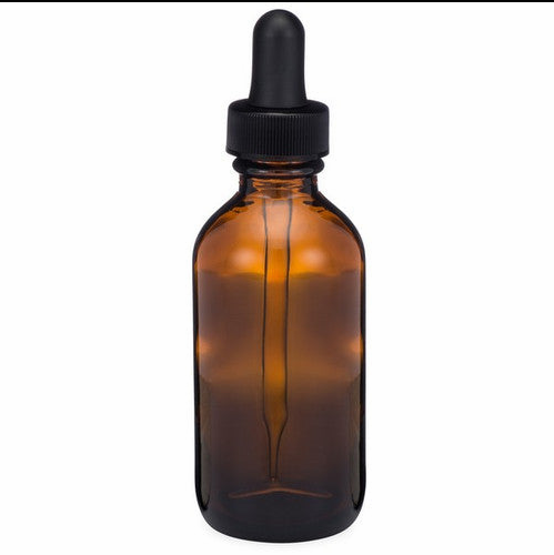 2 oz Boston Round Amber Bottle with dropper