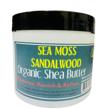 Sea Moss & Sandalwood -Organic Shea Butter Whipped -(6 Pieces) @ $4.75/each
