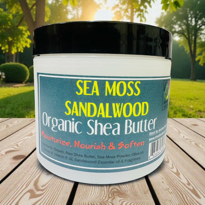 Sea Moss & Sandalwood -Organic Shea Butter Whipped -(6 Pieces) @ $4.75/each