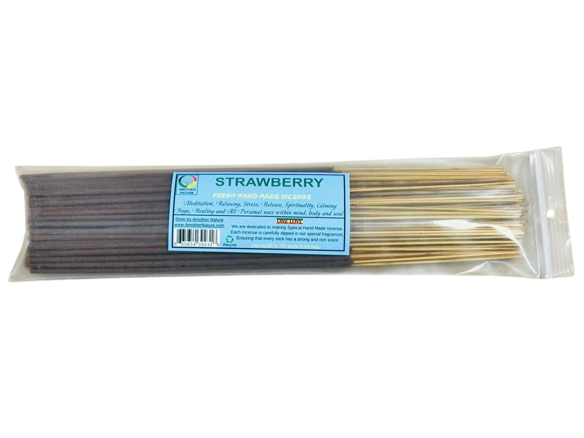Strawberry Incense -Fresh Hand Made (85-100 Sticks per Pack)- (4 Packs) @ $2.99/pack