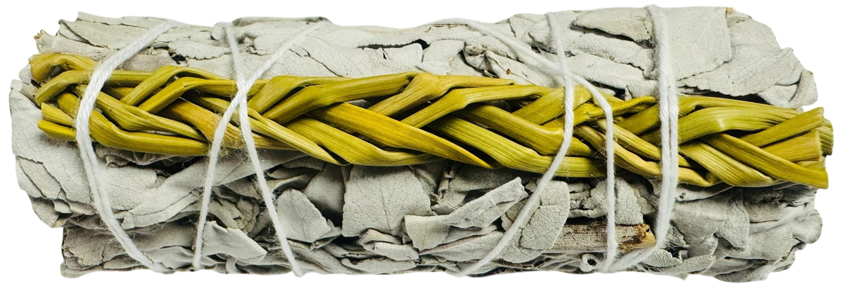 Sweet Grass White Sage 4 Inch -(12 Pieces)