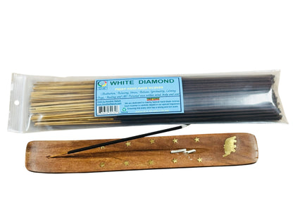 White Diamond Incense -Fresh Hand Made (85-100 Sticks per Pack)- (4 Packs) @ $2.99/pack