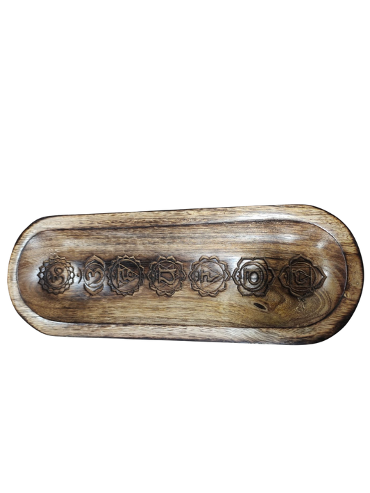 Incense Burner -Traditional 7 Chakras Brown Color Style Boat -(6 Pieces) @ $3.25/each