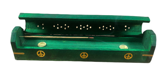 Incense Burner -Green Color Coffin Box Style -(12 Pieces) @$3.33/each