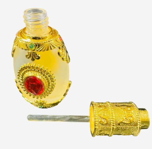 15ml Fancy Red Stone Antique Arabic Style Perfume oil Bottle -(6 Bottles) @ $4.75/each